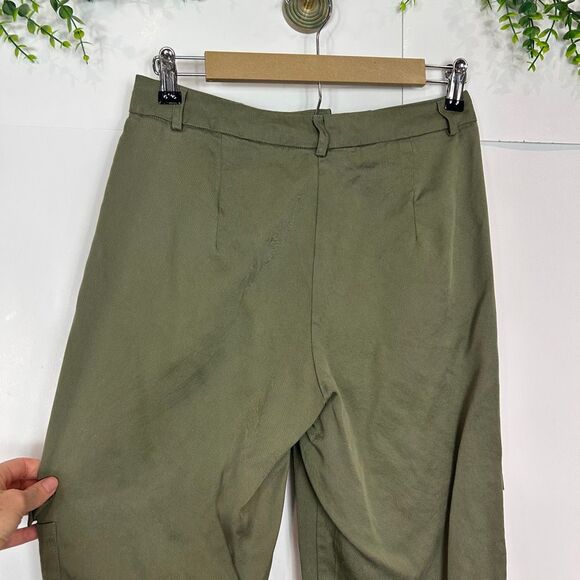 Superdown Mae Cargo Pants Womens Small Olive Green High Rise Silky Satin Tencel - Picture 6 of 16